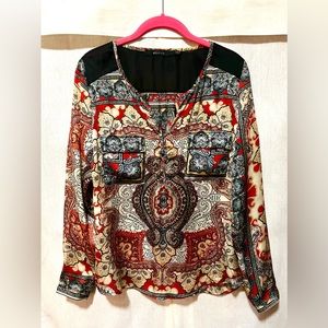 Ark & Co. Long Sleeve Paisley Blouse | Size XS